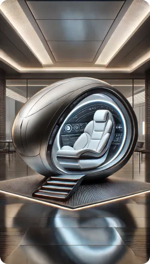 Casque de réalité virtuelle avec capsule en forme d'oeuf