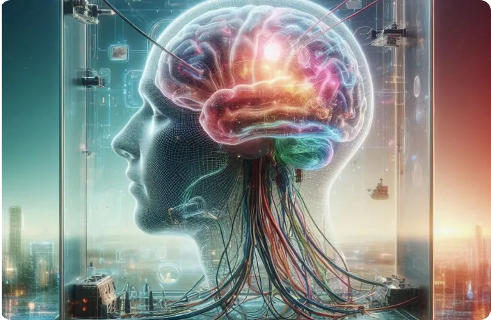 Cerveau humain connecté à un environnement virtuel