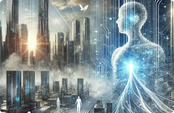 Personnage humain virtuel connecté numériquement