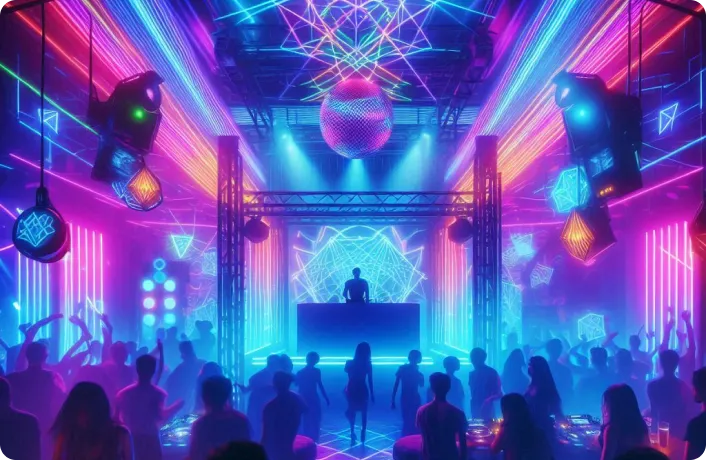 Salle de fête ambiance musique électronique